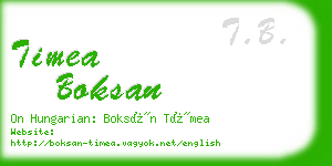 timea boksan business card